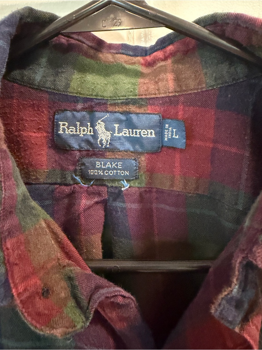 Ralph Lauren Men’s Plaid Button-Down Shirt - Flannel  Sz L - Picture 3 of 4